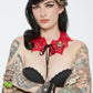 The Lace Bat Collar in Red