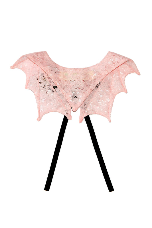 The Lace Bat Collar in Pink