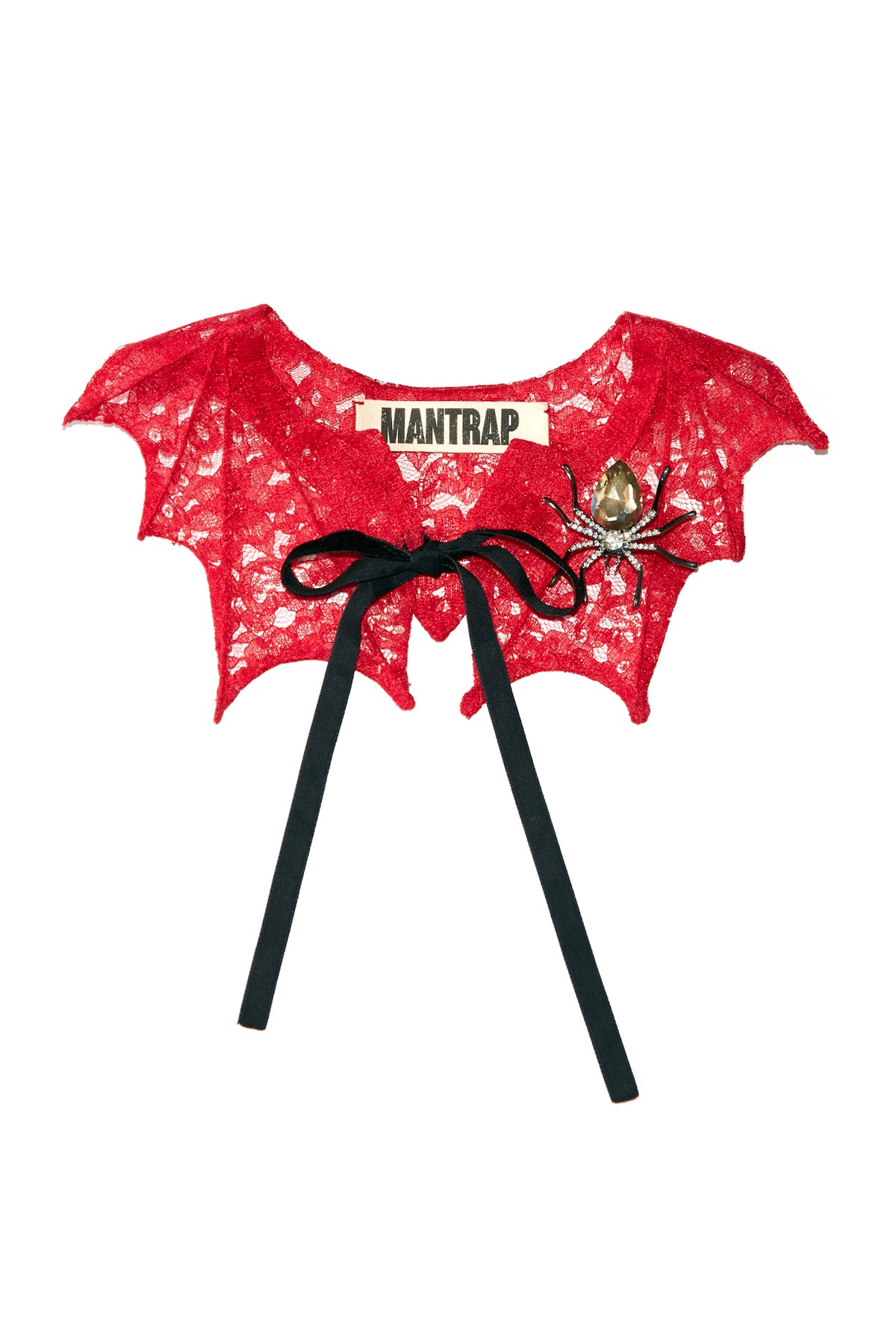 The Lace Bat Collar in Red